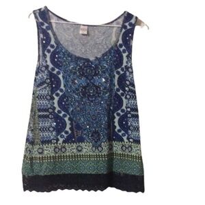 BILA Paisley Stylish And Versatile BOHO TUNIC TANK Top Size LARGE